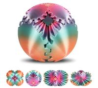 Ainiv Gear Ball Fidget Toy, 3D Printed Steampunk Whirling Wonder Fidget Gear Sphere, Stress Relief Anxiety Fun Gearsphere Fidget Toy for Office and Home, Birthday for Adults Kids(8cm)