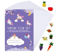 Ainiv Heat Shrink Plastic Sheet Kit, 20 Pieces Shrink Paper Sheets, Plastic Printable Sanded Shrink Film for Creating Key Chains, Craft Ornaments Creative Gifts for Birthday, Mother's Day (29 * 20cm)