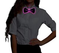 Ainiv Light Up Bow Ties, Man LED Luminous Bowties, 3 Flash Modes LED Glow Bow Tie, Adjustable Illuminated Bow Ties with Zipper, Costume Accessory for Parties, Bars, Halloween, School, (Pink)