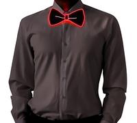 Ainiv Light Up Bow Ties, Man LED Luminous Bowties, 3 Flash Modes LED Glow Bow Tie, Adjustable Illuminated Bow Ties with Zipper, Costume Accessory for Parties, Bars, Halloween, School, (Red)