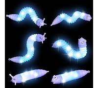 Ainiv Lighting up Pop Tubes, 2PCS Colorful Mini Insect Pop Fidget Tubes Toys, Stress and Anxiety Relief, Toddler Sensory Toys, Party Supplies Large Glow Sticks for Teens Kids Birthday Party Gift