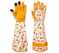 Ainiv Long Gardening Gloves for Women, Yellow Thorn Proof Gardening Gloves, Protective Garden Gloves Women, Women Gardening Gloves, Lightweight Gardening Gifts for Yard Gardening Outdoor Work (Large)