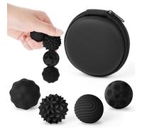 Ainiv Magnetic Balls Fidget Toys, 4PCS Silicone Anti Stress Balls Fingers Toy for Autism ADHD Anxiety, Fun Textures Sensory Toys for Adults & Teens, Quiet Office Desk Toy (Black)