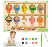 Ainiv Magnetic Colour and Number Maze, Montessori Wooden Toys Counting Matching Game, Magnetic Maze Fine Motor Skills Toys, Educational Toys for 3 4 5 6 7 Years Old Boys Girls Birthday Gifts-Ice Cream