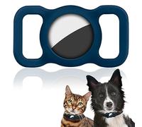 Ainiv Pet Protective Case for Apple Airtag GPS Finder, Silicone Dog Cat Collar Holder for Airtag, Pet Loop Holder, Safety and Anti-lost Tracker Case for Apple Locator Tracker, Blue