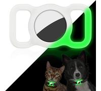 Ainiv Pet Protective Case for Apple Airtag GPS Finder, Silicone Dog Cat Collar Holder for Airtag, Pet Loop Holder, Safety and Anti-lost Tracker Case for Apple Locator Tracker, Luminous Green