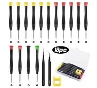 Ainiv Precision Repair Screwdriver Set,15PCS Small Screwdriver with with 2PCS Tweezers and 1 Magnetizer Screwdriver Kit Tool for PS4 Watchmakers Jewellers Eyeglasses Sunglasses Repair
