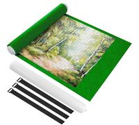 Ainiv Puzzle Roll Jigsaw Felt Mat - Portable Storage for up to 1500Pcs With Auxiliary Lines - Foldable Saver Pad for Children and Adults