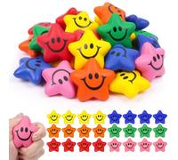 Ainiv Star Funny Face Anti-Stress Balls - 24 PCS Mini Fun Star Shape Sensory Stress Relief Balls for Kids and Adults