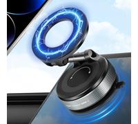 Ainiv Vacuum Magnetic Phone Holder for Car, 360° Rotatable Foldable Suction Phone Mount, Portable Strong Magnet Holder for iPhone 16 15 14 13 12 Pro Max on Windscreens, Mirror, Tiles, Smooth Surface