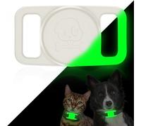 Ainiv Waterproof Dog Collar Holder for Apple Airtags, Anti-Lost Protective Holder Case for Airtag, Pet Tracker Holder Protector Compatible with Cat Dog Collars-Green Luminous