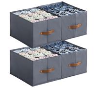 AINIYNM 4 Pack Wardrobe Organiser Clothes Storage Boxes for Jeans, 12 Cell Clothes Drawer Dividers for Cupboard Organizer, Foldable Clothing Boxes for Pants, Shirts, Trouser, Sweater