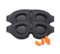 Ainkou 2pcs Black 3D Sleep Eye Masks, No Eye Pressure Sleeping Mask 100% Light Blocking Night Blindfold for Game, Adjustable Soft Eye Shade Cover for Men Women Travel Meditation Nap