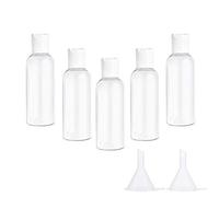 Ainkou 5pcs 100ml Clear Plastic Bottles Transparent Empty Bottles Refillable Bottles Travel Bottles Set for Travel or Cosmetic with 2pcs Small Funnels