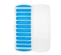 Ainkou Ice Cube Tray Bottle Ice Stick Trays Bottom Silicone Easy Release Reusable Long Ice Cube with No Spill Removable Lid Ideal for Sports and Water Bottles Jugs Whiskey Cocktail - Blue