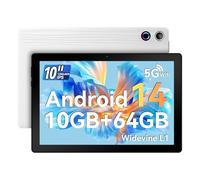 Ainmel 10 inch Tablet, Tablets Android 14 10GB RAM 64GB ROM,1TB TF Card Expand, 1280 * 800 Full HD Tablet with Octa-Core Processor, 5000mAh Battery, 8MP & 5MP Dual Camera Face ID (White)