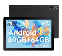 Ainmel 10 inch Tablet, (Upgrade) Tablets Android 15 20GB RAM 64GB ROM,1TB TF Card Expand, 1280 * 800 Full HD Tablet with Octa-Core Processor, 5000mAh Battery, 8MP & 5MP Dual Camera Face ID (Black)