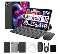 Ainmel 14 inch Tablet Android 15, 30GB+256GB(TF 1TB) Tablet with Pen and Keyboard, Octa-Core,10000mAh, Widevine L1, WiFi 6,1920x1200 IPS FHD, Dual Camera Tablets PC with Mouse Case Earphone (Black)