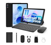 Ainmel Android 15 Tablet 11 Inch - Android Tablet with Keyboard 24GB 1TB Expand, Octa-Core Tablets 6800mAh, Widevine L1, WiFi 6, Face Unlock 2 in 1 tablet with Mouse, Case, Charger (Black)