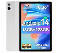 Ainmel Android Tablets, 10.36 Inch Tablet, Octa Core, 16GB RAM+128GB ROM (TF 1TB), 5000mAh, 1280x800 HD, WiFi 6, Bluetooth 5.4, 5MP+8MP Cameras Dual Speakers Game Tablets PC (Silver)