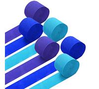 Ainmto 6 Rolls Blue Crepe Paper Streamers(Each Roll 25M x 4.5CM),Perfect Decorations for Party
