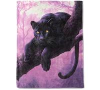ainori Black Panther Fleece Blanket - Lightweight Soft Cozy Gifts Throw for Animal Lovers,Kids,Women,Girls,Majestic Purple Blankets,Home Room Modern Art Exotic Decor 40x50in