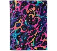 ainori Neon Leopard Flannel Blanket - Vibrant Psychedelic with Bold Colors Abstract Throw - Lightweight Soft Cozy Gifts Blankets for Kids Adults,Modern Art Decor,Home Room Bold Accent 50x60in
