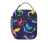 ainori Reusable Dragon Lunch Box for Kids Gils Boys Women Adult, Insulated Night Sky Lunch Bag,Polyester Cooler Handbags Case for School Picnic Work Travel Beach or Hiking (Dark Blue)