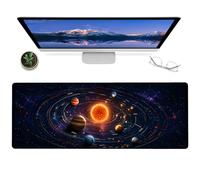 ainori Solar System Gaming Mouse Pad,12x31.5in Non-Slip Rubber Space Planet Art Desk Mat,Large Extended Galaxy Mousepad for Office Home Laptop Computer,Mice Pads Gifts,Game Deskmat Decor