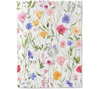 ainori Spring Wildflower Flannel Blanket - Delicate Floral with Colorful Flower on White Throw - Lightweight Soft Cozy Gifts Blankets for Kids Adults,Modern Art Country Decor,Home Room Accent 50x60in