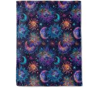 ainori Sun and Moon Fleece Blanket - Lightweight Soft Cozy Gifts Throw for Fantasy Lovers,Women,Men,Celestial Cosmic Star Blankets,Home Room Modern Artistic Decor 60x80in