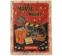 ainori Vintage Popcorn Flannel Blanket - Lightweight Soft Cozy Unique Gifts Blankets for Women,Movie Night Retro Cinema Throw,Film Lovers,Home Room Modern Retro Decor 60x80in