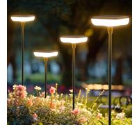 Ainostone Solar Lights Outdoor Garden Stake 4 Pack Led Garden Lights Solar Powered IP65 Waterproof 31" Tall Outside Lights 34LM Bright Up to 12H Auto On/Off for Path Pathway Walkway Patio (Warm White)