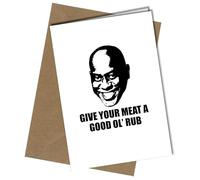 AINSLEY HARRIOT - GIVE YOUR MEAT A GOOD OL RUB - POP ART DESIGN A5 Birthday Card | Envelope Included | Blank Inside | Unique Design | Personalised Free of Charge