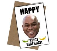 Ainsley Harriot - Spicy Birthday A5 Birthday Card | Envelope Included | Blank Inside | Unique Design | Personalised Free of Charge