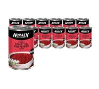 Ainsley Harriott Tomato & Red Pepper Soup (12 x 400g) - Smooth & Rich Vegetable Soup, Ready-to-Eat, Low Fat, Convenient Pantry Multipack