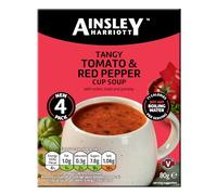 Ainsley Harriott Tomato & Roasted Red Pepper Cup Soup 8x80g sachets, Quick & Convenient Instant Soup, Quick Snack or Meal Alternative, Bulk Pack Multipack