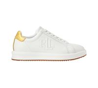 Ainsley Metallic-Trim Leather Trainer - female - Ralph Lauren - Sneakers - White - 4 UK - Shoes 4 UK