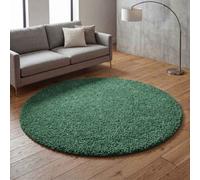 Ainsley Plain Living Room Shaggy Area Rug Modern Soft Pile Polyester Rug Emerald 120 X 120 Cm (Circle)
