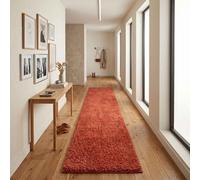 Ainsley Plain Living Room Shaggy Area Rug Modern Soft Pile Polyester Rug Red 60 X 220 Cm (Runner)