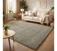 Ainsley Plain Living Room Shaggy Area Rug Modern Soft Pile Polyester Rug Sage 60 X 110 Cm (Rectangular)