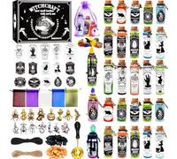 Ainswei Halloween Decorations Indoor,135Pcs Potion Bottles Halloween Decor,Witch Halloween Decorations with Stone,Apothecary Witch Lables Decoration For Home Room Party Supplies