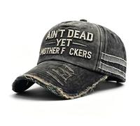 Ain't Dead Yet Hat, Humorous Not Dead Yet Hats & Caps, Embroidered Baseball Cap, Adjustable Distressed Baseball Cap for Men, Women, Funny Hats for Festival, Anniversaries, Birthday Gifts