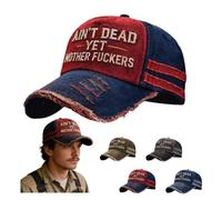 Ain't Dead Yet Hat,Still not Dead hat Embroidered Adjustable Vintage Distressed Ain't Dead Yet Mother Fuckers Baseball Cap Trucker hat Unisex (red)