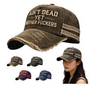 Ain't Dead Yet Hat,Still not Dead hat Embroidered Adjustable Vintage Distressed Ain't Dead Yet Mother Fuckers Baseball Cap Trucker hat Unisex (Brown)
