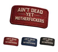 Ain't Dead Yet Vintage Hook, Embroidered Military Style Badge, Retro No-Nonsense Morale, Decorative Badge for Bags, Vests and Outdoor Gear (Red-1pc)