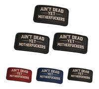 Ain't Dead Yet Vintage Hook, Embroidered Military Style Badge, Retro No-Nonsense Morale, Decorative Badge for Bags, Vests and Outdoor Gear (Black-3pc)