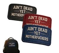 Ain't Dead Yet Vintage Hook & Loop Patch, Memento Mori Tactical Morale Patch, Funny Embroidered Hook and Loop Badge, for Army Military Backpack Vest Molle Bag (All)