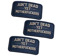 Ain't Dead Yet Vintage Hook & Loop Patch, Retro Tactical Morale Patch, Embroidered Cool No-Nonsense Morale Patches, Ideal for Backpacks, Jackets, Vests & Outdoor Accessories (Blue 3pcs)