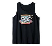 Ain't My First Cuppa Cute Floral Tea Cup Funny Tea Lover Tank Top